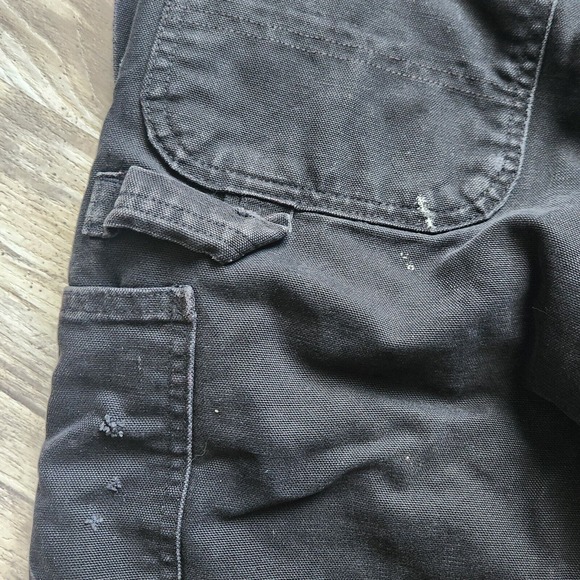Carhartt Bib Distressed USA Union Made Insulated Duck Canvas Black Y2K Workwear - Picture 13 of 16
